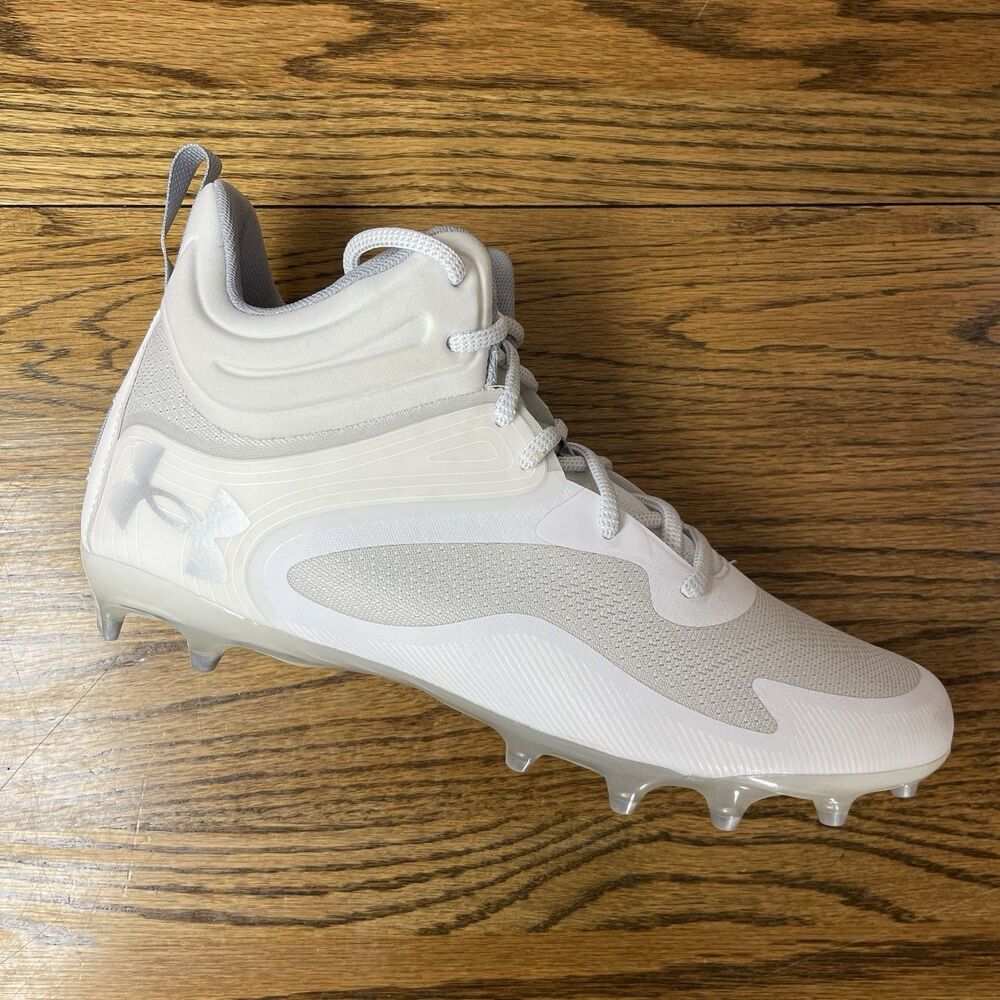 Under Armour Command MC Mid, Lacrosse Cleats White Size 11.5 NEW Athletic